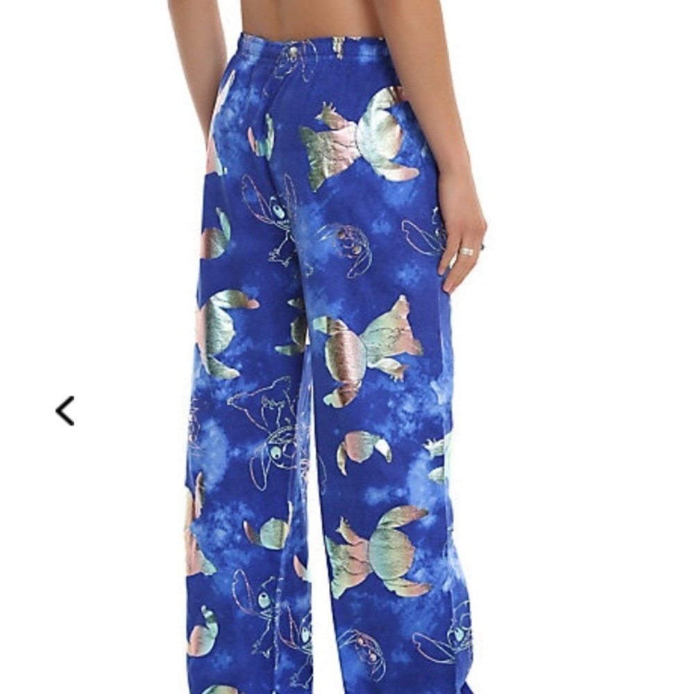 NWT Disney: Rare 🔥 Size Medium Dark Blue Stitch Hologram Pants - Picture 3 of 5